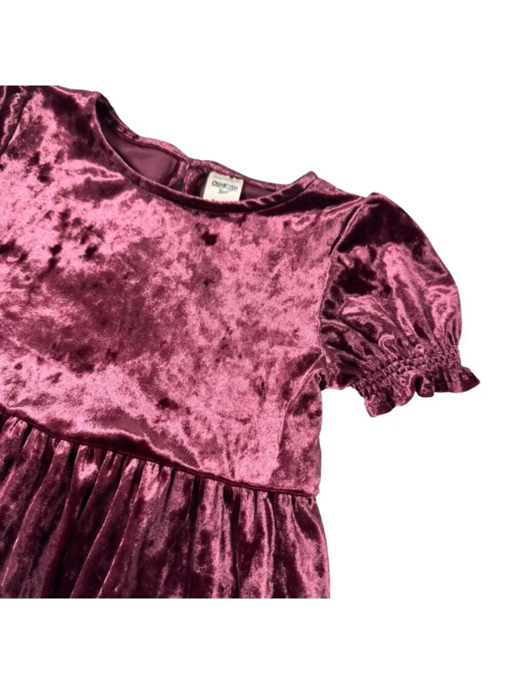 Oshkosh Velvet Tiered Dress Girls Sz 3 T Short Sleeve